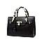PADLOCK ACCENT PRINTED HANDLE SATCHEL