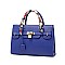 PADLOCK ACCENT PRINTED HANDLE SATCHEL