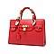PADLOCK ACCENT PRINTED HANDLE SATCHEL