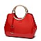 ROUND HANDLE PATENT BOUTIQUE SATCHEL