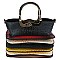 Ostrich Croc Multi Accordion Top Handle