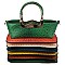 Ostrich Croc Multi Accordion Top Handle