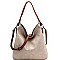 Classy 2-Way Hematite-Tone Hardware Hobo