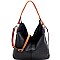 Classy 2-Way Hematite-Tone Hardware Hobo