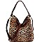 2 WAY ANIMAL PRINT SLOUCH HOBO