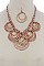 MULTI HAMMERED CIRCLE STATEMENT NECKLACE JYLHS653