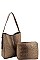 2IN1 CROCO PATTERN STYLISH TOTE BAG