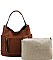 2in1 STYLISH TEXTURED PU LEATHER MULTI POCKET SATCHEL JYLHU-190