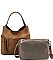 2in1 STYLISH TEXTURED PU LEATHER MULTI POCKET SATCHEL JYLHU-190