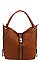 FASHIONABLE TEXTURED LEATHER TRIMMED OVER SIZE SATCHEL JYLHU-191