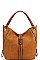 FASHIONABLE TEXTURED LEATHER TRIMMED OVER SIZE SATCHEL JYLHU-191