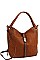 FASHIONABLE TEXTURED LEATHER TRIMMED OVER SIZE SATCHEL JYLHU-191