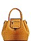 STYLISH TEXTURED PU LEATHER CROCO PATTERN TRENDY SATCHEL JYLHU-201