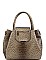 STYLISH TEXTURED PU LEATHER CROCO PATTERN TRENDY SATCHEL JYLHU-201