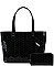 STYLISH 2 IN 1 HERRINGBONE PATTERN TOTE BAG WITH MATCHING WALLET JY-LHU-221-1W