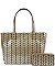 STYLISH 2 IN 1 HERRINGBONE PATTERN TOTE BAG WITH MATCHING WALLET JY-LHU-221-1W