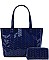 STYLISH 2 IN 1 HERRINGBONE PATTERN TOTE BAG WITH MATCHING WALLET JY-LHU-221-1W