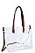 CHIC TRANSPARENT 2 IN 1 TOTE BAG WITH LONG STRAP JY-LHU-228