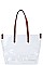 CHIC TRANSPARENT 2 IN 1 TOTE BAG WITH LONG STRAP JY-LHU-228