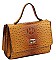 MODERN FASHION CROCO PATTERN SATCHEL WITH LONG STRAP