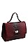 MODERN FASHION CROCO PATTERN SATCHEL WITH LONG STRAP