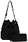 2IN1 BUCKET SHOULDER BAG WITH MATCHING WALLET