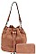 2IN1 BUCKET SHOULDER BAG WITH MATCHING WALLET