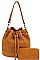 2IN1 BUCKET SHOULDER BAG WITH MATCHING WALLET