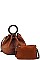 2 IN 1 CROCO PATTERN DRAWSTRING CLOSURE SATCHEL WITH POUCH