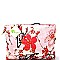 LHU051-LP Artistic Flowery Painting Print Velvet Fold-over Clutch