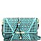 LHU065-LP Laser-Cut Knot Accent Flap Cross Body