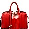 QUILTED BONES ACCENT SATCHEL