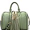 QUILTED BONES ACCENT SATCHEL
