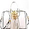QUILTED BONES ACCENT SATCHEL