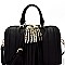 QUILTED BONES ACCENT SATCHEL