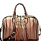 QUILTED BONES ACCENT SATCHEL