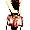 QUILTED BONES ACCENT SATCHEL