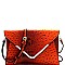 Ostrich Embossed Envelope Clutch Cross Body MH-LHU169