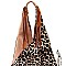 Leopard Accent Fringed Hobo SET & Wallet - DESIGNER LIKE