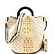 2-Way Handle Accent Ostrich Satchel Wallet SET