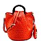 2-Way Handle Accent Ostrich Satchel Wallet SET