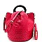 2-Way Handle Accent Ostrich Satchel Wallet SET