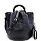 2-Way Handle Accent Ostrich Satchel Wallet SET