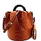 2-Way Handle Accent Ostrich Satchel Wallet SET