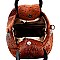 Handle Accent Ostrich Embossed 2-Way Satchel Wallet Set