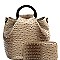 Handle Accent Ostrich Embossed 2-Way Satchel Wallet Set