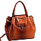 Flip-Lock Accent Ostrich Embossed 2-Way Satchel MH-LHU201