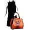 Flip-Lock Accent Ostrich Embossed 2-Way Satchel MH-LHU201