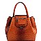 Flip-Lock Accent Ostrich Embossed 2-Way Satchel MH-LHU201