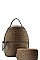 2 IN 1 CROCO TEXTURED BACKPACK WITH WALLET